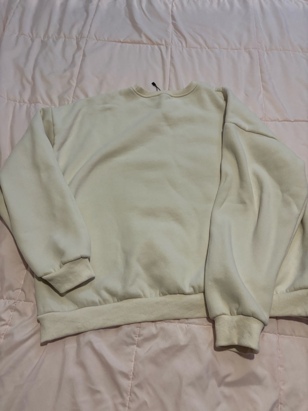 Edikted Cream Sweatshirt with Pink Bow Graphic - Picture 6 of 7